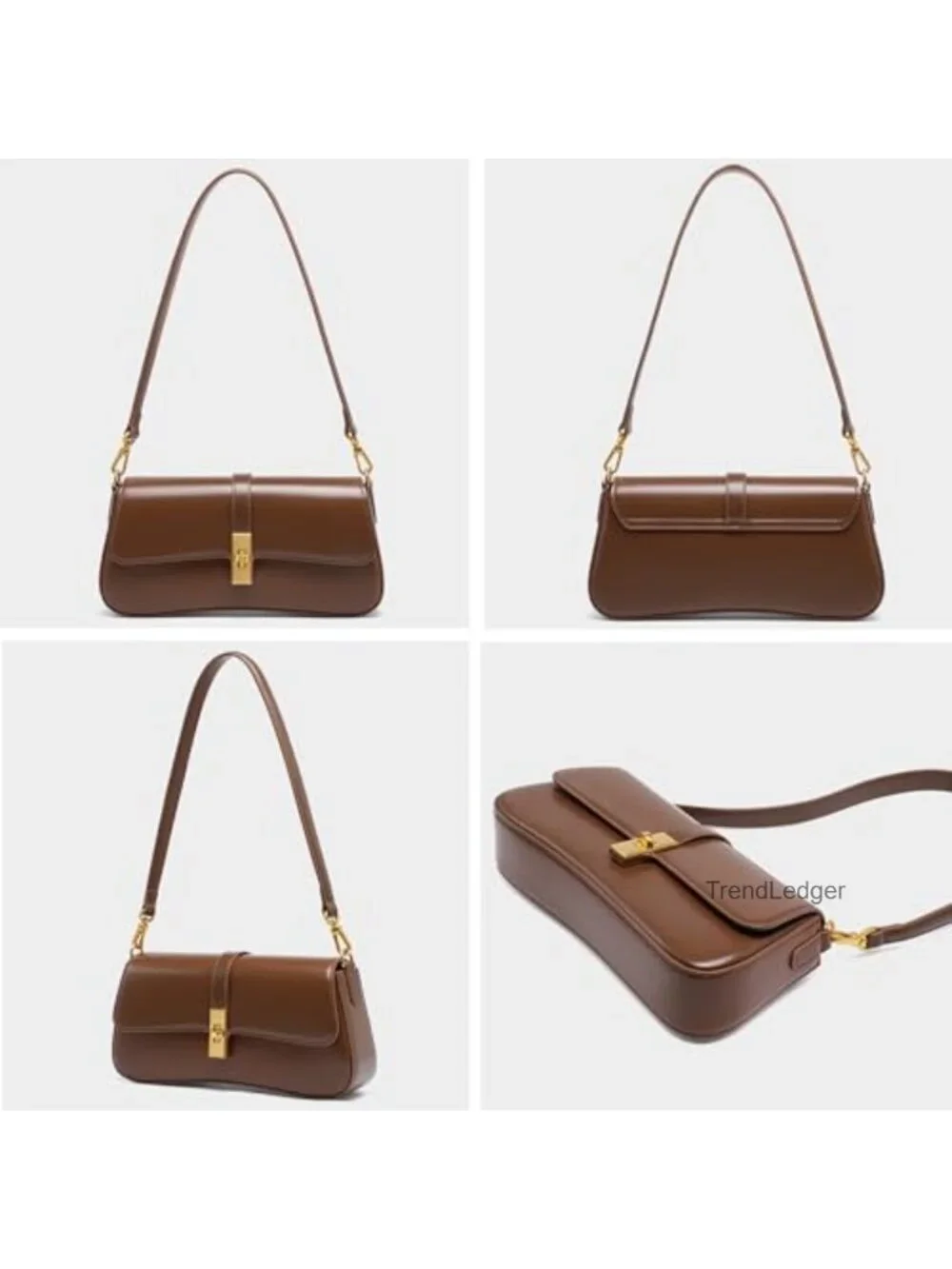 Genuine Leather Evening Bag Hobo Handbag Underarm Shoulder Bag